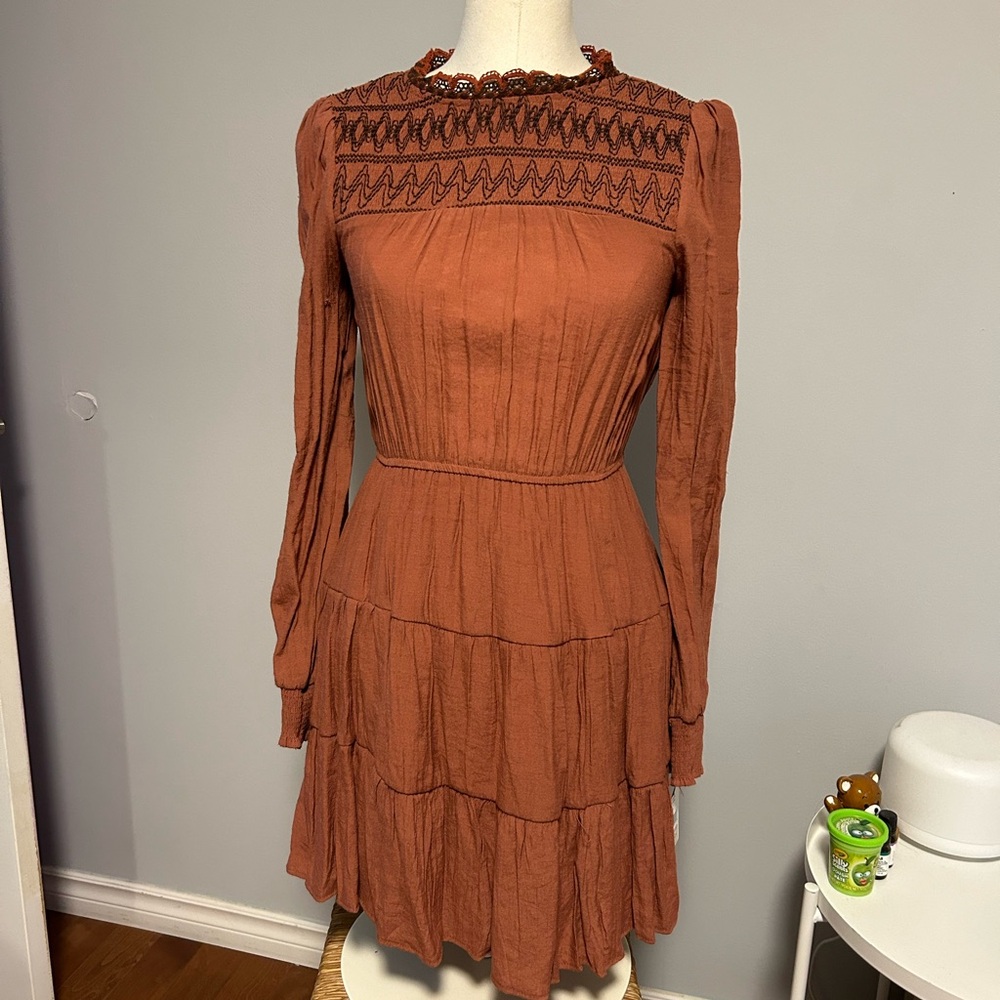 Moon River mini long sleeve dress